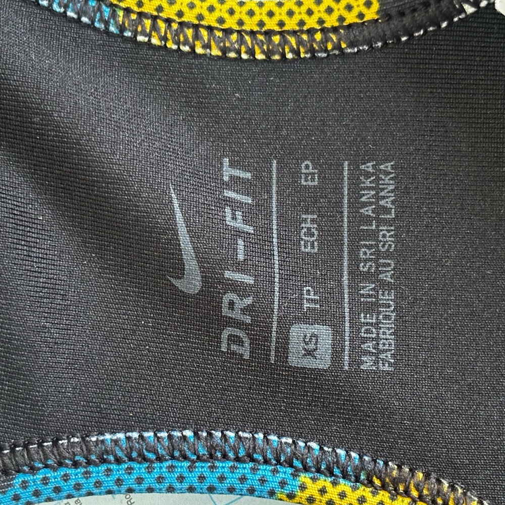 Nike Women's Floral Pattern Sports Bra - Black and Multicolor - Picture 3 of 3